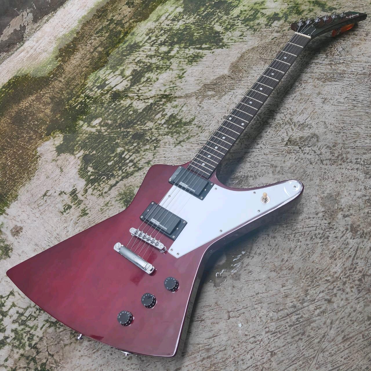 Gitar Elektrik Epiphone Explorer w/ Pickup Active AMTECH High Gain 9v - Gambar 5