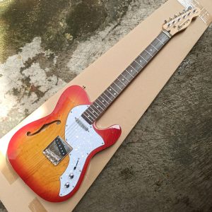 Gitar Elektrik Sarinten Tele Thinline warna cherrybrust berkualitas